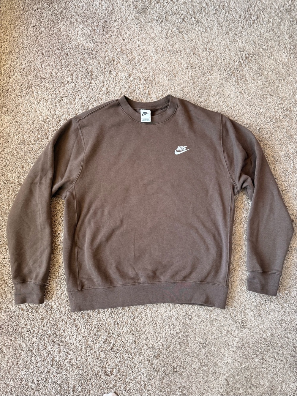 Nike Men's Chocolate Brown Crewneck Sweatshirt